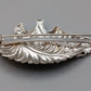 Elegante Blatt Brosche in Silber/Schwarz Vintage Design