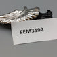 Elegante Blatt Brosche in Silber/Schwarz Vintage Design