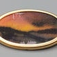 Ovale Brosche mit Landschafts Miniatur Vintage Design