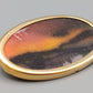 Ovale Brosche mit Landschafts Miniatur Vintage Design