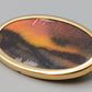 Ovale Brosche mit Landschafts Miniatur Vintage Design