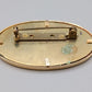Ovale Brosche mit Landschafts Miniatur Vintage Design