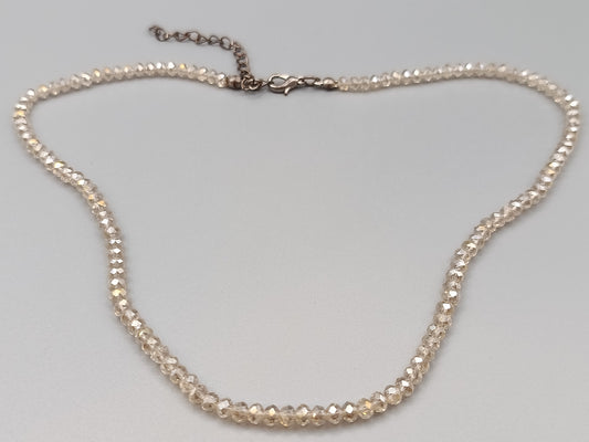 Elegante Damen  Funkelnde Kristallperlen Halskette