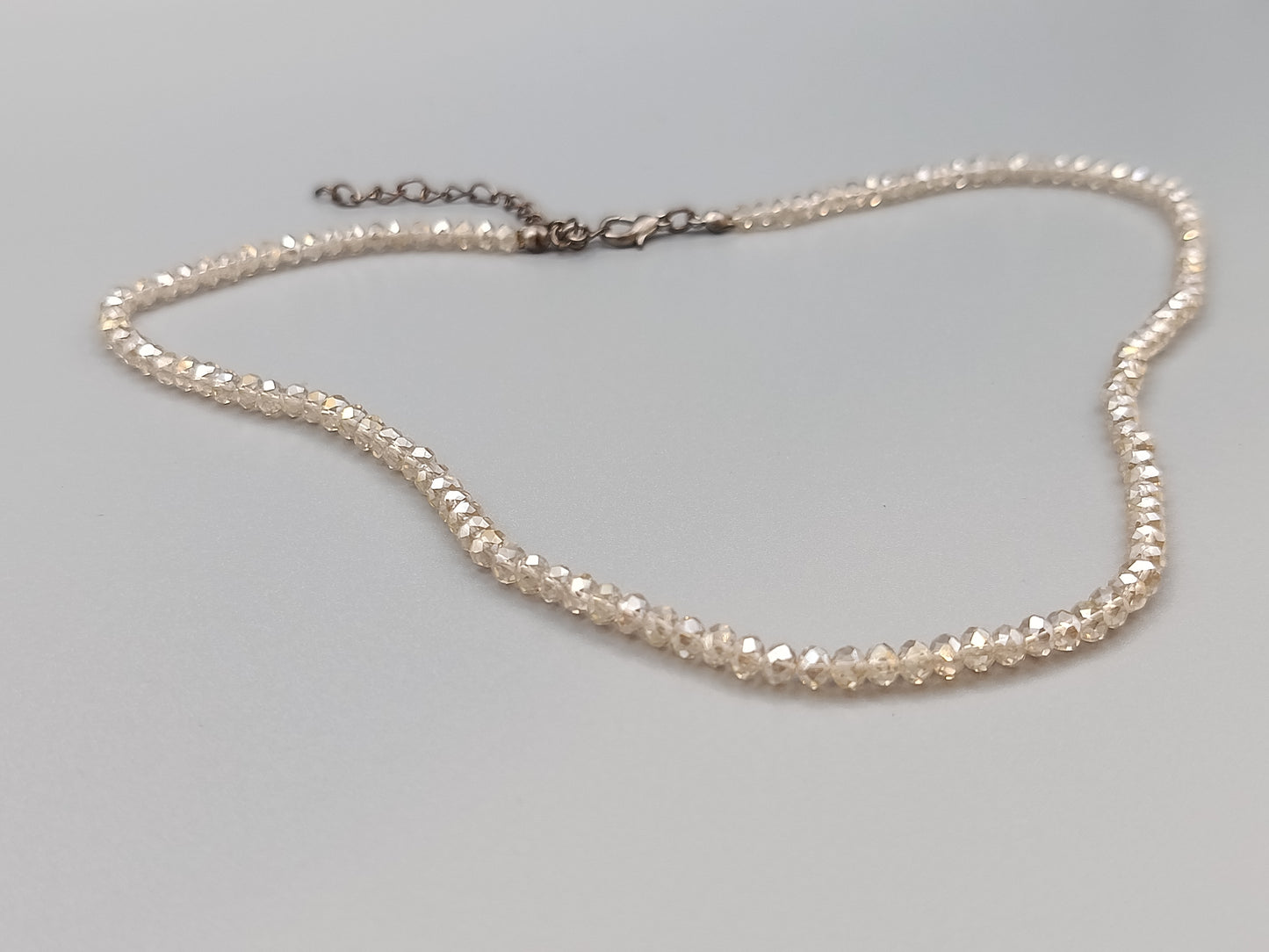 Elegante Damen  Funkelnde Kristallperlen Halskette