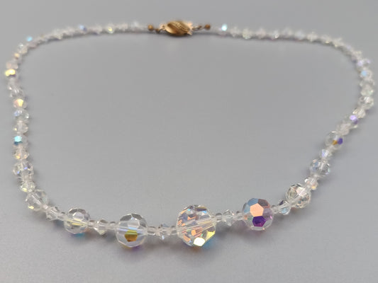 Edle Aurora Borealis Kristall Kette Funkelnde Vintage