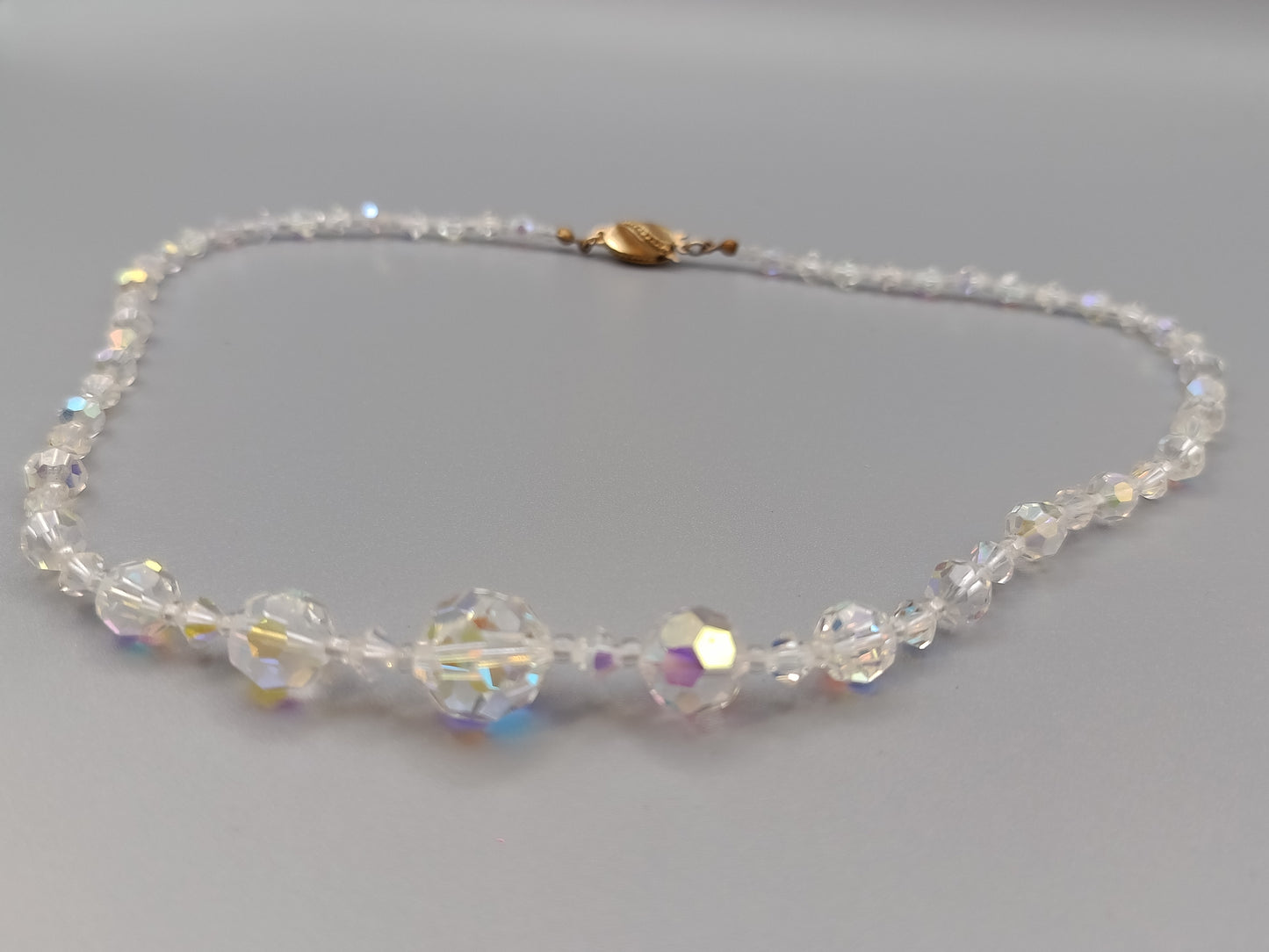 Edle Aurora Borealis Kristall Kette Funkelnde Vintage