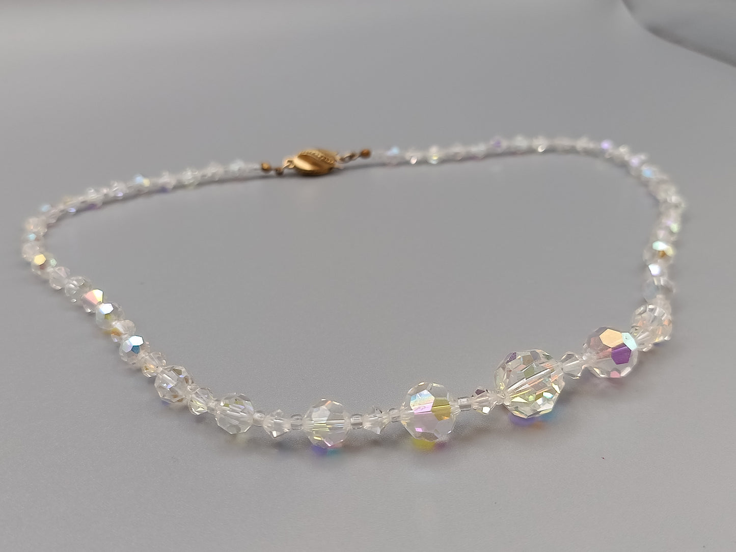 Edle Aurora Borealis Kristall Kette Funkelnde Vintage