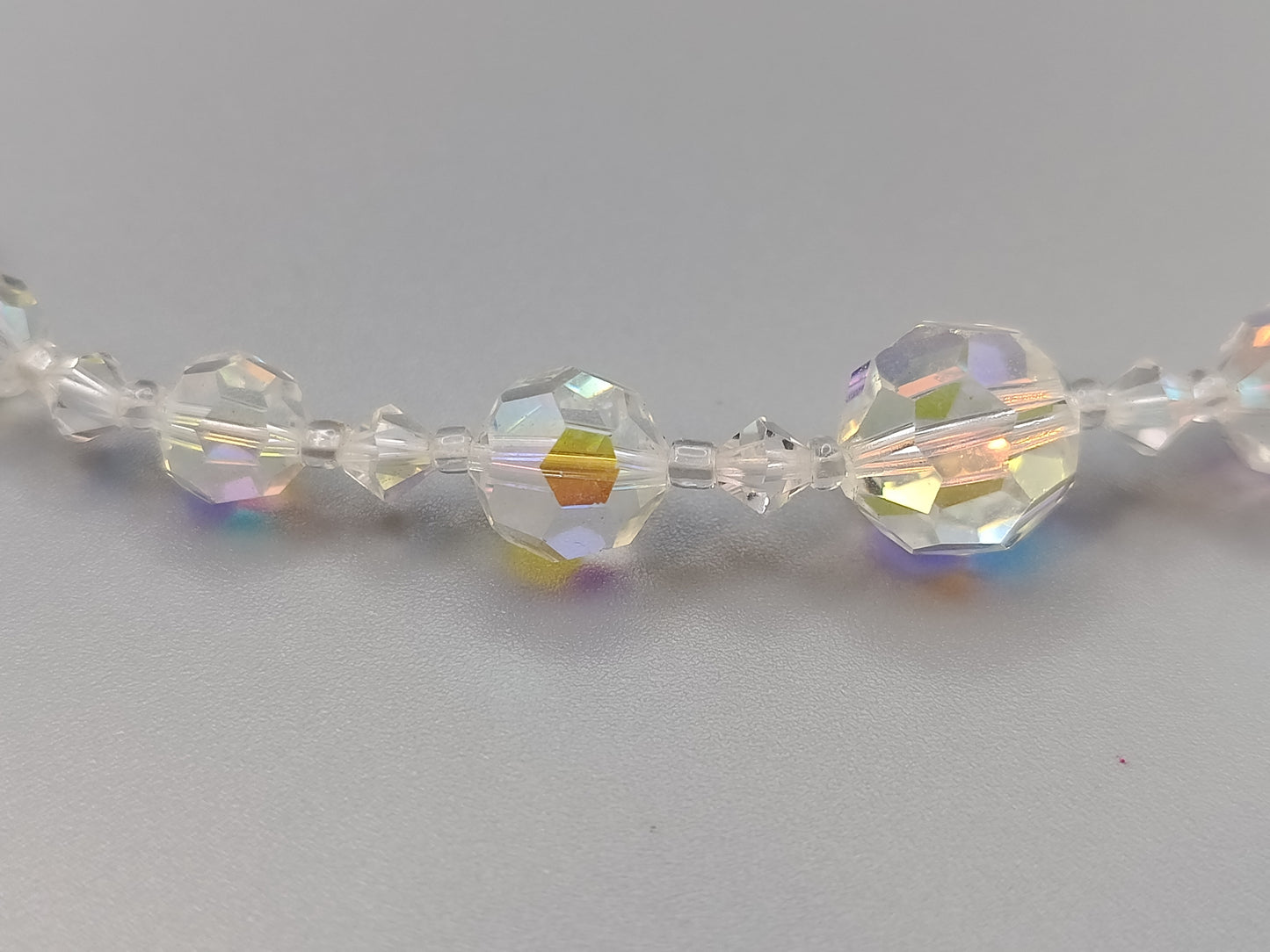 Edle Aurora Borealis Kristall Kette Funkelnde Vintage