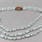 Dreireihige Vintage Kette Opalglas Perlen Kette