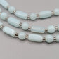 Dreireihige Vintage Kette Opalglas Perlen Kette