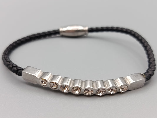 Elegantes Leder Armband in Schwarz Stilvoller Armrei