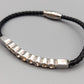 Elegantes Leder Armband in Schwarz Stilvoller Armrei