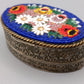 Antike Italienische Mikromosaik Florales Vintage Dose