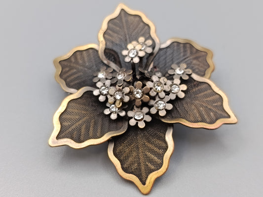Filigrane Blumen Brosche Elegantes Vintage Design