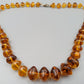 Edle Vintage Bernstein Kette Honigfarbene Barock-Perlen