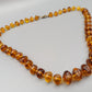Edle Vintage Bernstein Kette Honigfarbene Barock-Perlen