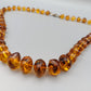 Edle Vintage Bernstein Kette Honigfarbene Barock-Perlen