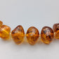 Edle Vintage Bernstein Kette Honigfarbene Barock-Perlen