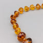 Edle Vintage Bernstein Kette Honigfarbene Barock-Perlen