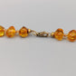 Edle Vintage Bernstein Kette Honigfarbene Barock-Perlen