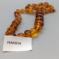Edle Vintage Bernstein Kette Honigfarbene Barock-Perlen