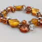 Stilvolles Damen Armband in Bernsteinoptik Elastisch