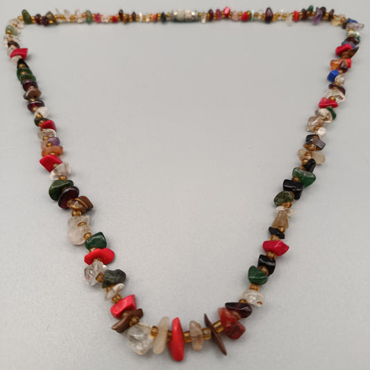 Bunte Edelstein Splitter Kette Farbenfrohe mit Natursteinen