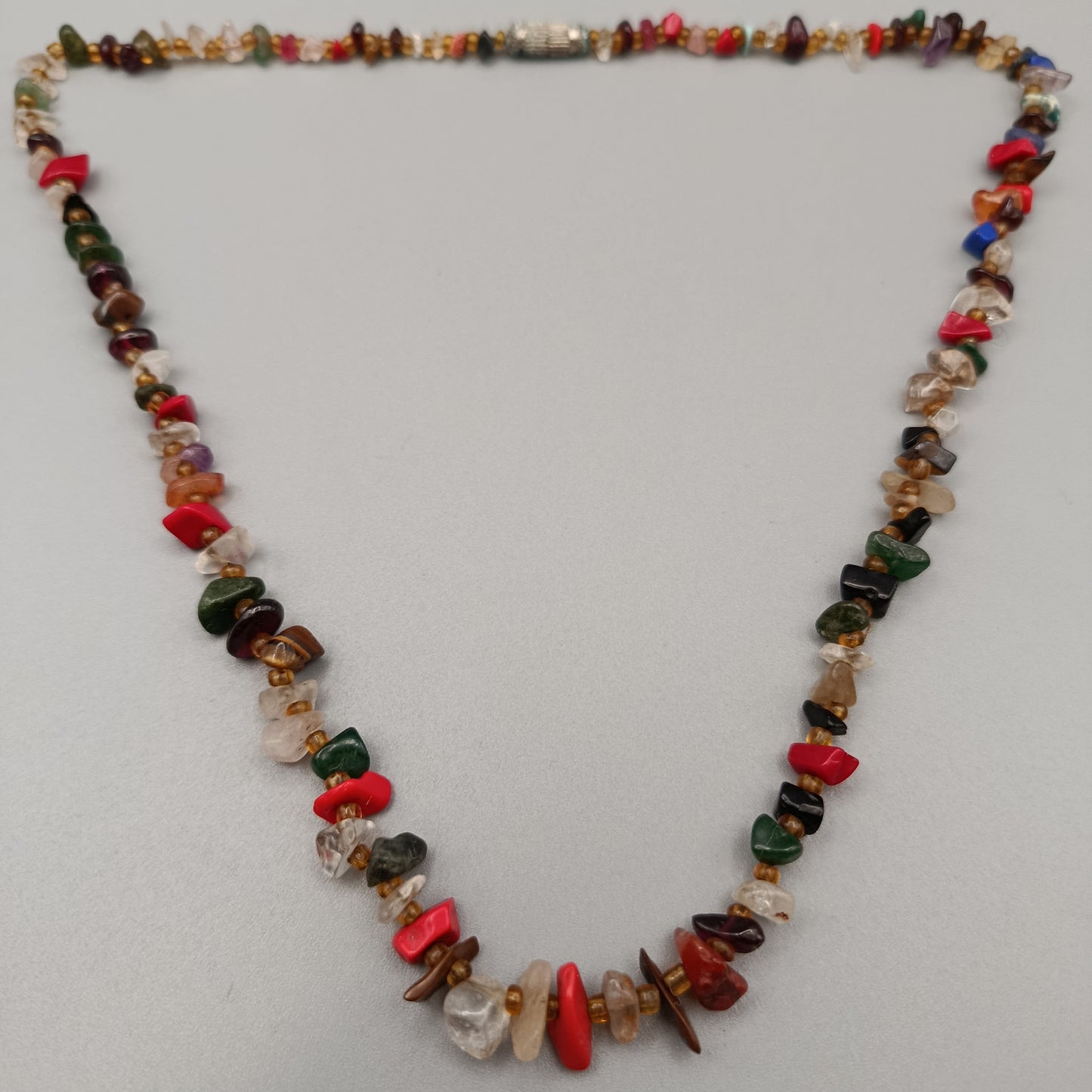 Bunte Edelstein Splitter Kette Farbenfrohe mit Natursteinen