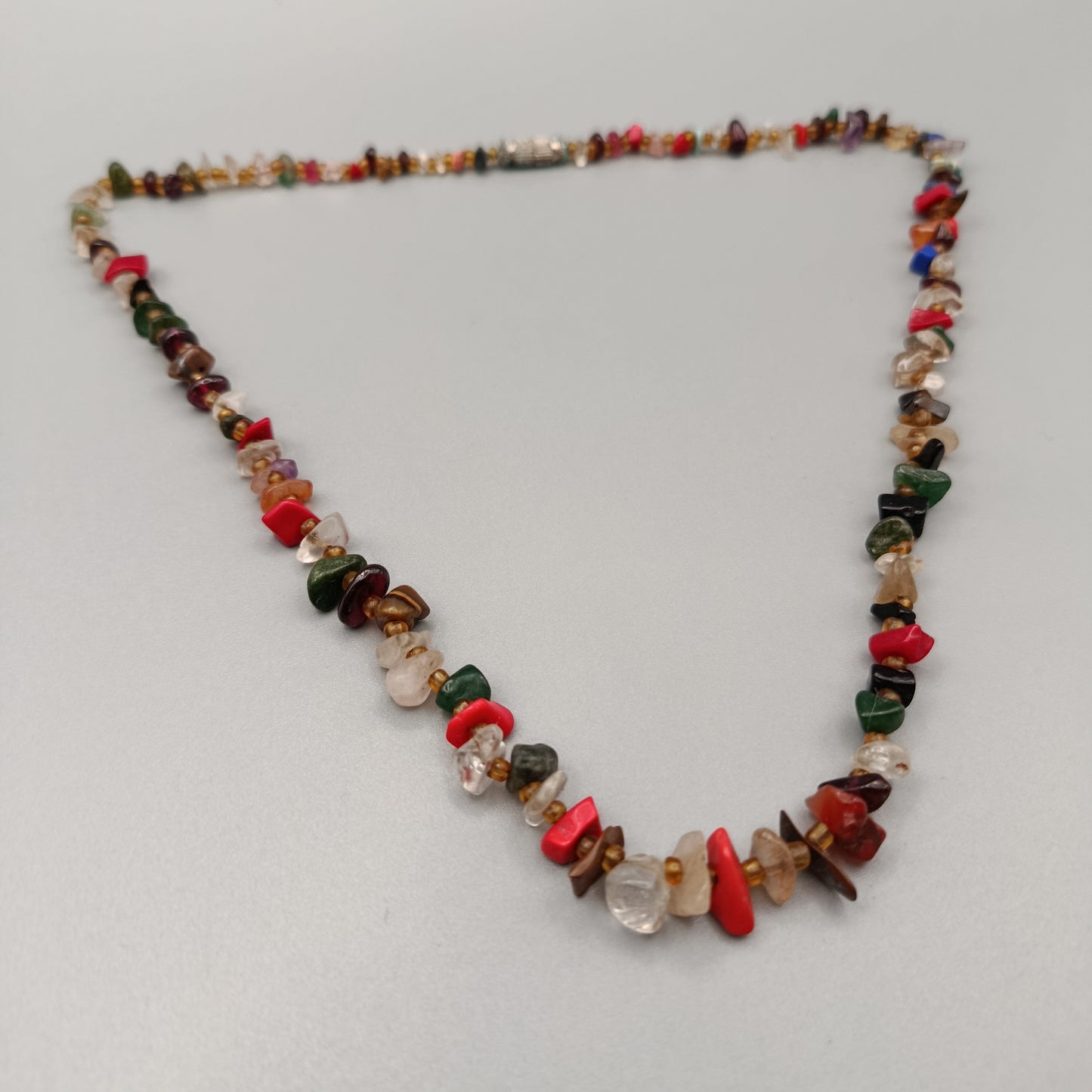 Bunte Edelstein Splitter Kette Farbenfrohe mit Natursteinen