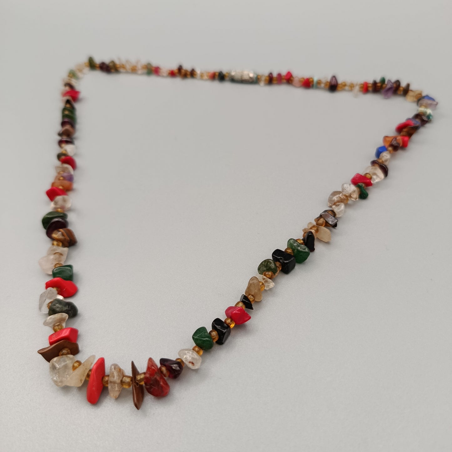 Bunte Edelstein Splitter Kette Farbenfrohe mit Natursteinen