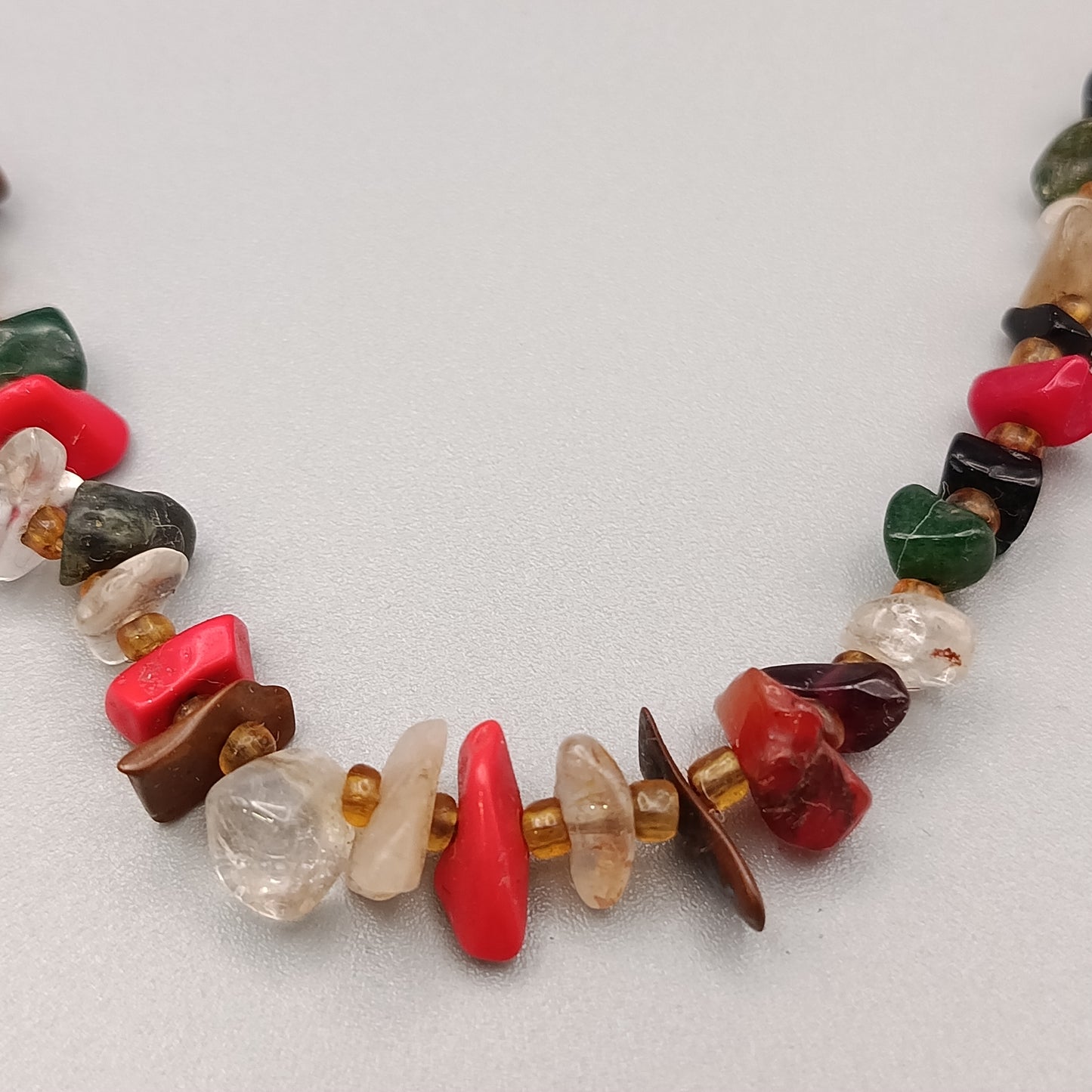 Bunte Edelstein Splitter Kette Farbenfrohe mit Natursteinen