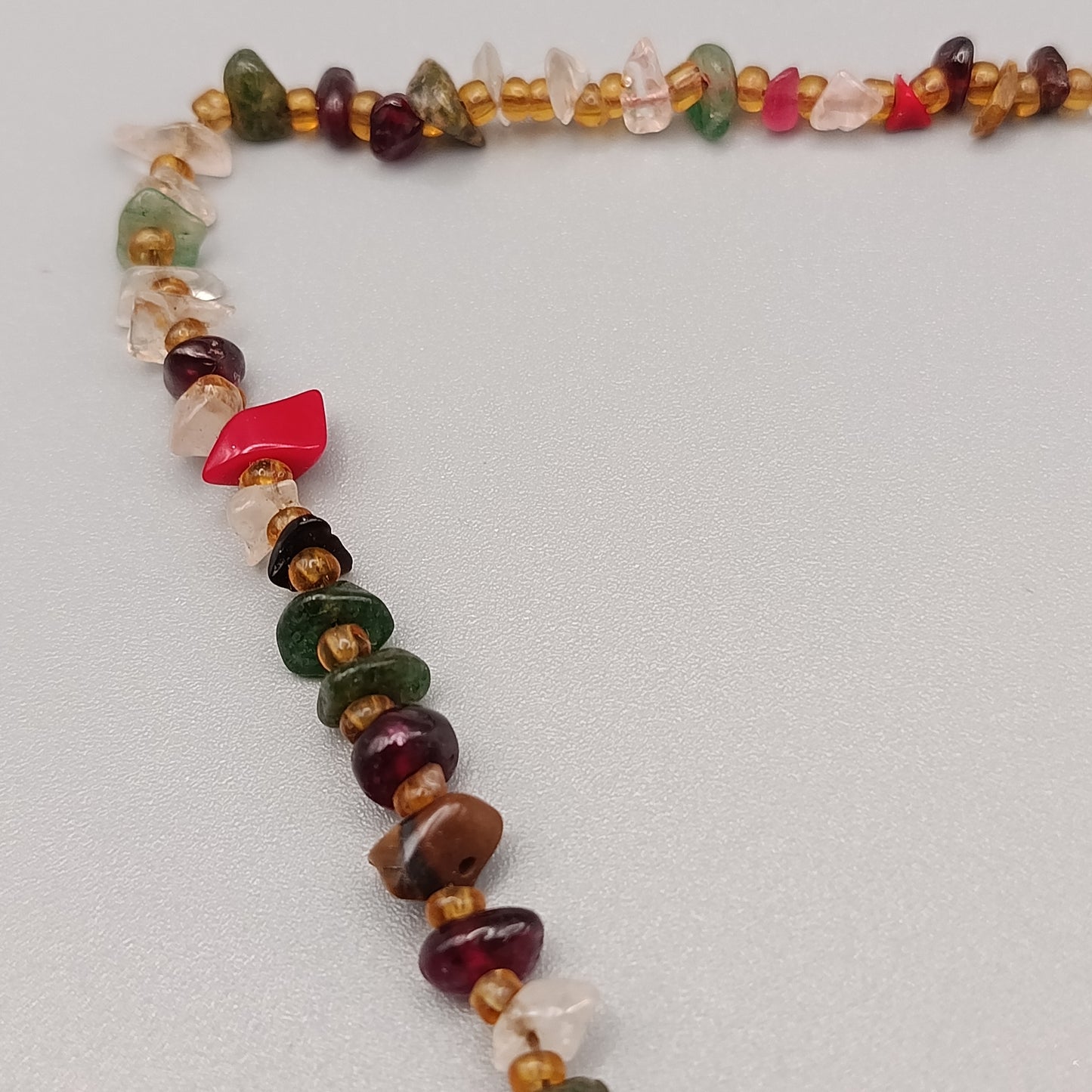 Bunte Edelstein Splitter Kette Farbenfrohe mit Natursteinen