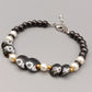 Elegantes Hämatit Damen Armband in Schwarz-Weiß