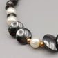 Elegantes Hämatit Damen Armband in Schwarz-Weiß