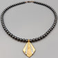 Elegante Hämatit Damen Kette  mit Anhänger