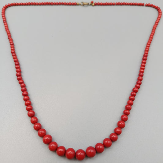 Elegante Kette in Korallen Optik rote Perlenkette