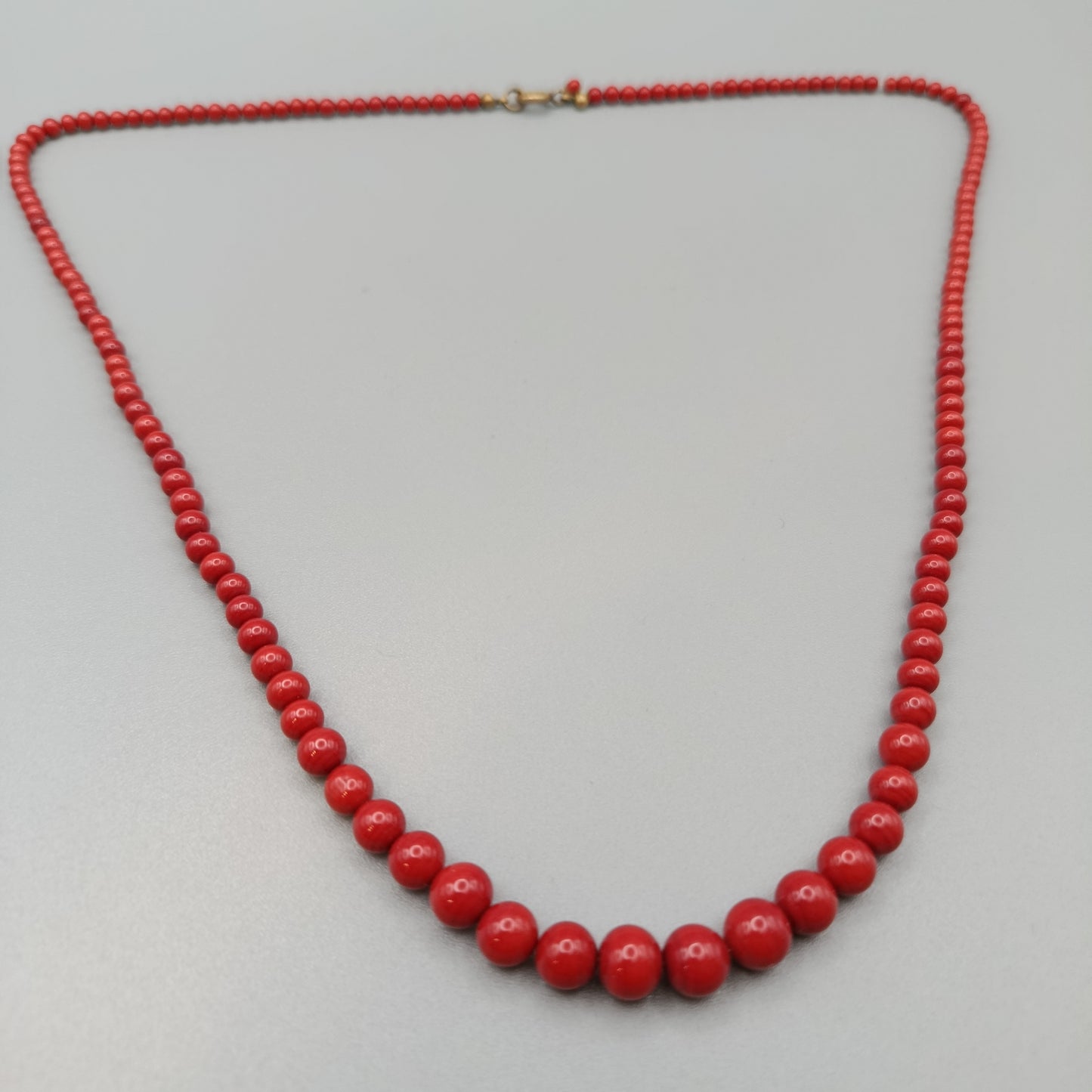 Elegante Kette in Korallen Optik rote Perlenkette