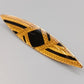 Elegante Art Déco Vintage Brosche mit schwarzem Emaille