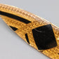 Elegante Art Déco Vintage Brosche mit schwarzem Emaille