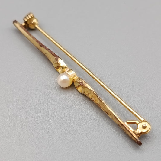 Edle Vintage Stabnadel Brosche Goldfarben