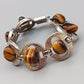 Elegante Stilvolles Tigerauge Damen Armband Gliederarmband