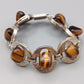 Elegante Stilvolles Tigerauge Damen Armband Gliederarmband