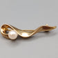 Elegante Vintage Brosche in Wellenform Goldoptik