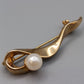 Elegante Vintage Brosche in Wellenform Goldoptik