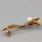 Elegante Vintage Brosche in Wellenform Goldoptik