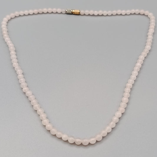Zarte Rosenquarz Kette Klassische Perlenkette in zartem Rosa
