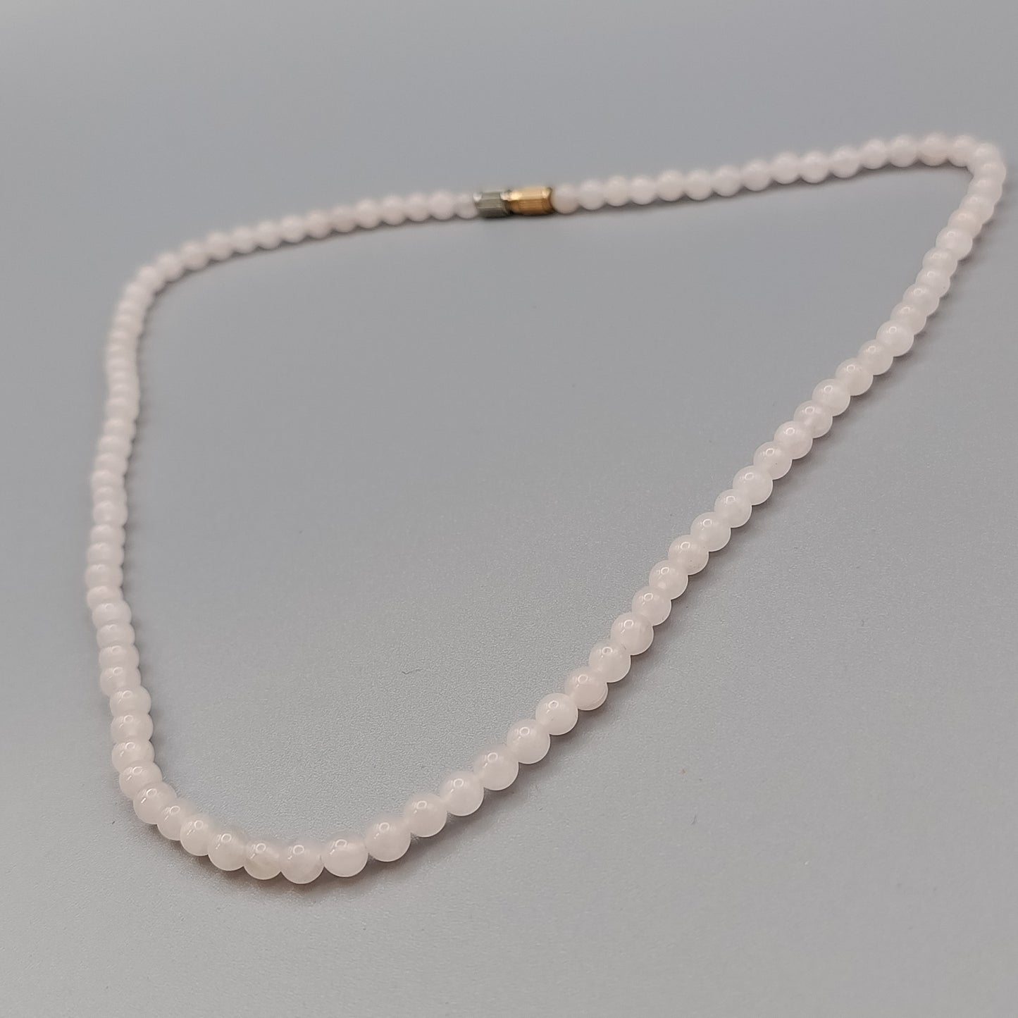 Zarte Rosenquarz Kette Klassische Perlenkette in zartem Rosa