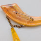 Vintage Brosche in Horn Optik Mit elegantem Ketten