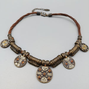 Damen Halskette Ethno Statement Kette im Vintage Stil