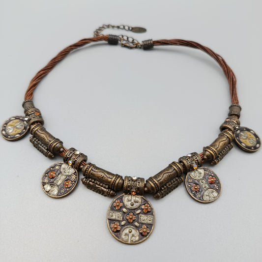 Damen Halskette Ethno Statement Kette im Vintage Stil